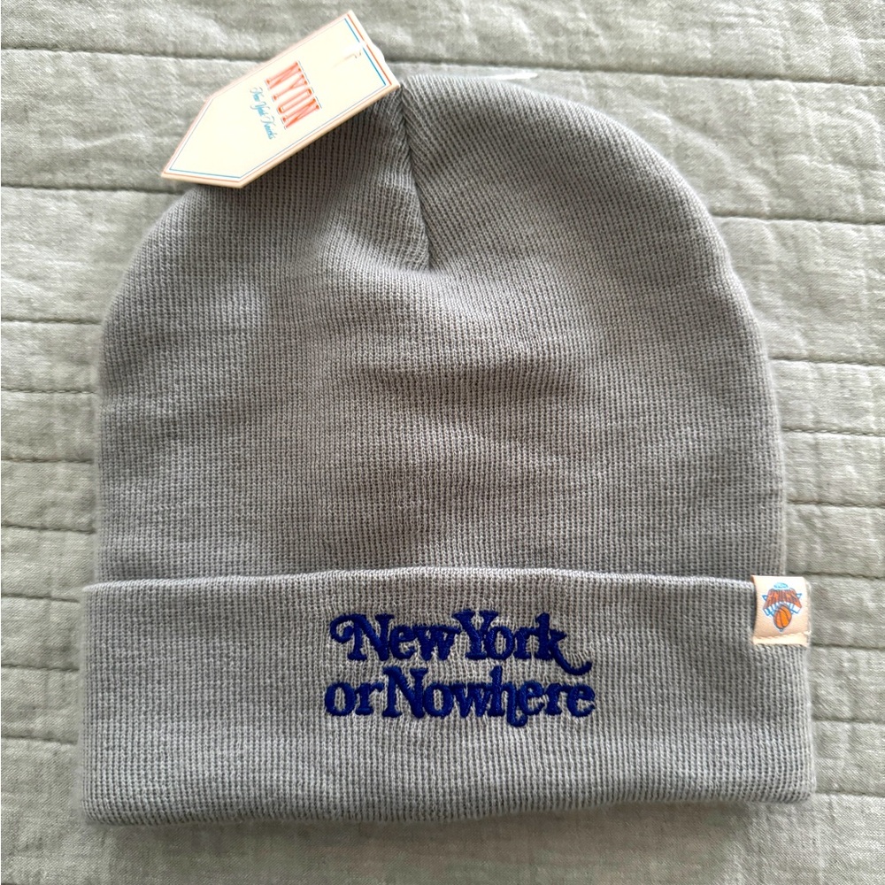 NYON x Knicks New York or Nowhere Knicks gray knit hat NWT